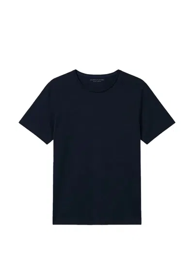 Majestic Raw-edge Cotton T-shirt In Blue