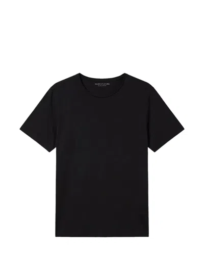 Majestic Raw-edge Short-sleeved T-shirt In Black