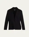 Majestic One-button Two-pocket Jacket In Black