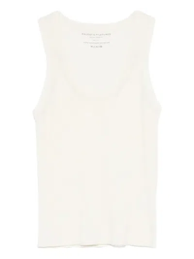 Majestic Ribbed Cashmere Tank Top In Neutral