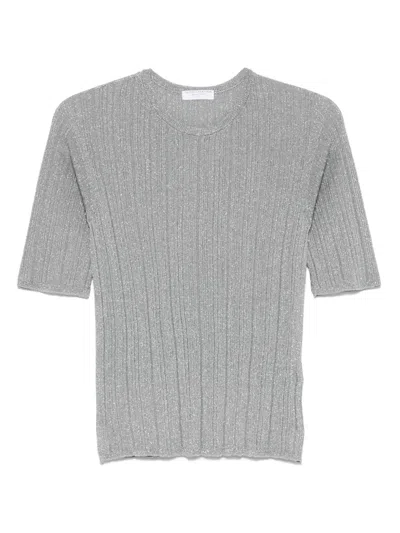 Majestic Ribbed T-shirt In Silver