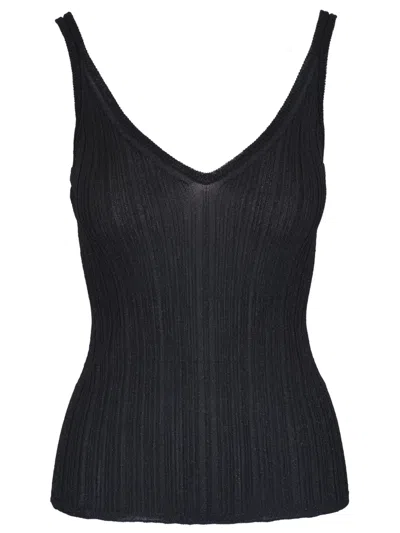 Majestic Ribbed Top In Black