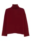 Majestic Roll-neck Sweater In Burgundy