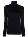 Majestic Soft Touch Long-sleeve Turtleneck In Black