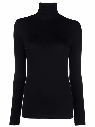 Majestic Roll-neck Top In 蓝色