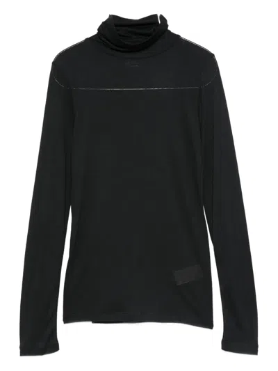 Majestic Roll-neck Top In Black