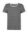 Majestic Round Neck Short Sleeves Sweater In Black