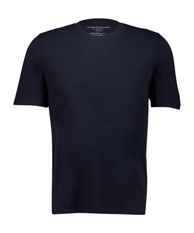 Majestic Round Neck Short Sleeve T-shirt In Navy Blue