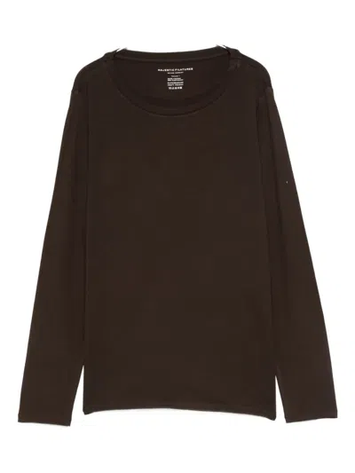 Majestic Round-neck T-shirt In Brown