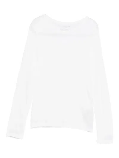Majestic Luxurious Cotton-cashmere Blend Sweater In White