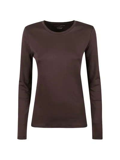 Majestic Round-neck Long-sleeve T-shirt In Brown