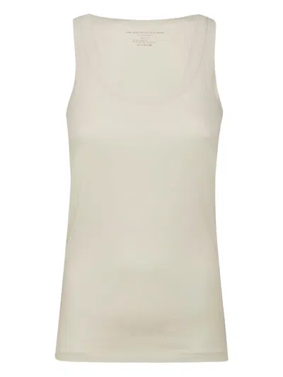MAJESTIC SCOOP-NECK SLEEVELESS TOP
