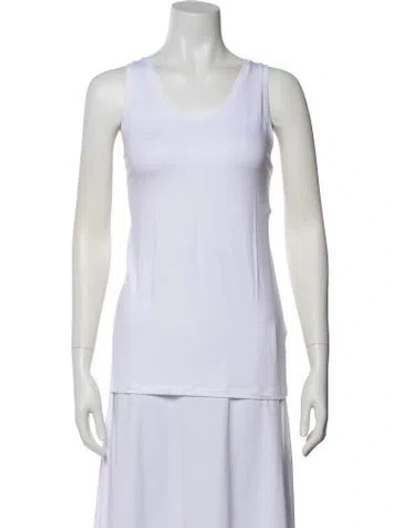 Pre-owned Majestic Scoop Neck Sleeveless Top W/ Tags In White