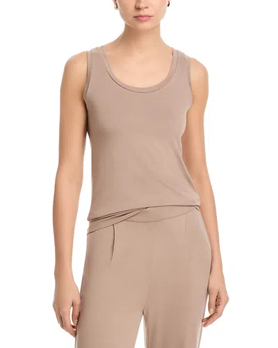 Majestic Scoop Neck Tank In Brown