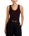 Majestic Scoop Neck Tank In Burgundy