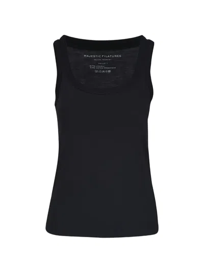 Majestic Scoop-neck Tank Top In Black