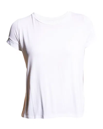 Majestic Semi-relaxed Crewneck T-shirt With Back Pleat In White