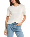 Majestic Filatures Stretch Linen Elbow Sleeve Semi Relaxed Crewneck T-shirt In White