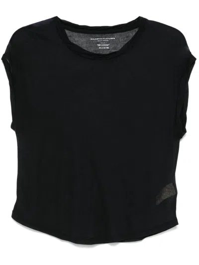 Majestic Semi-sheer T-shirt In Black
