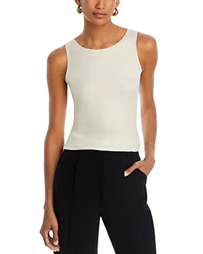 Majestic Shimmer Sleeveless Top In Blanc