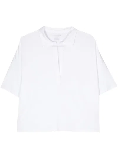 Majestic Oversized Viscose Polo Shirt In White