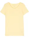 Majestic Short Sleeve Round Neck T-shirt In Lemon