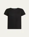 Majestic Lyocell Cotton Semi-relaxed Short-sleeve Crewneck Tee