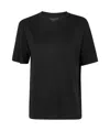 Majestic Filatures Lyocell Cotton Short Sleeve Semi Relaxed Crewneck T-shirt In Black