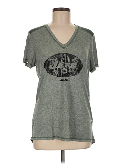 Pre-owned Majestic Short Sleeve Top Gray V-neck Tops