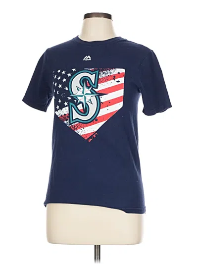 Pre-owned Majestic Short Sleeve T-shirt In Blue