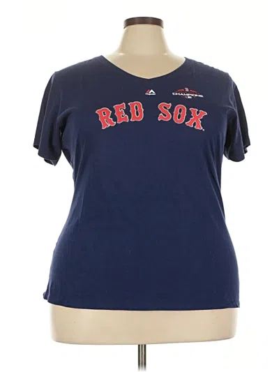 Pre-owned Majestic Short Sleeve T-shirt In Blue