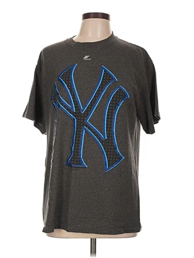 Pre-owned Majestic Short Sleeve T-shirt In Gray