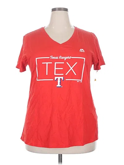Pre-owned Majestic Short Sleeve T-shirt In Red