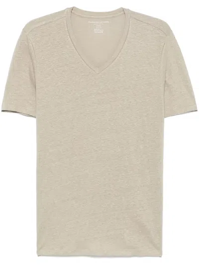 Majestic Short-sleeve V-neck T-shirt In Brown