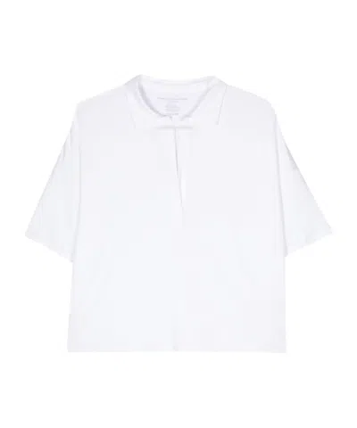 MAJESTIC SHORT-SLEEVED BLOUSE WITH SLIT COLLAR