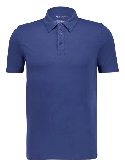 Majestic Short-sleeved Polo Shirt In Blue