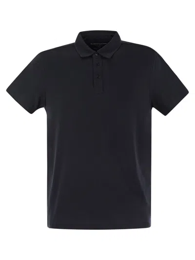 Majestic Short Sleeved Polo Shirt In Lyocell In Blue