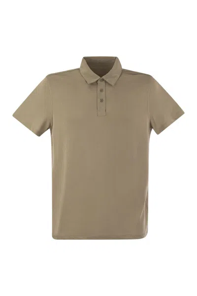 MAJESTIC MAJESTIC SHORT-SLEEVED POLO SHIRT IN LYOCELL