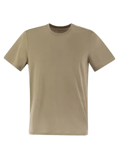 Majestic Short Sleeved T Shirt In Lyocell And Cotton In Neutral