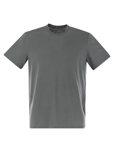 Majestic Short Sleeved T Shirt In Lyocell And Cotton In Gray
