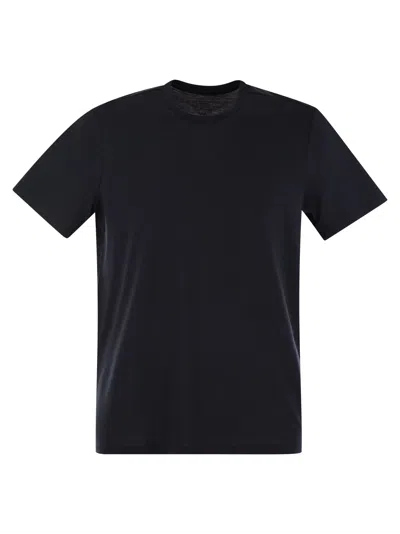 Majestic Short-sleeved T-shirt In Lyocell And Cotton In Black