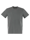 Majestic Filatures Short-sleeved T-shirt In Lyocell And Cotton In Grigio