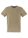 Majestic Filatures Short-sleeved T-shirt In Lyocell And Cotton In Sand