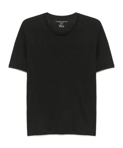 Majestic Short Sleeves Round Neck Sweater In Black