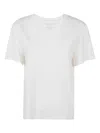 Majestic Short Sleeves V Neck Sweater In White