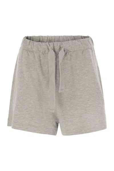 Majestic Shorts With Drawstring Waist In Neutral