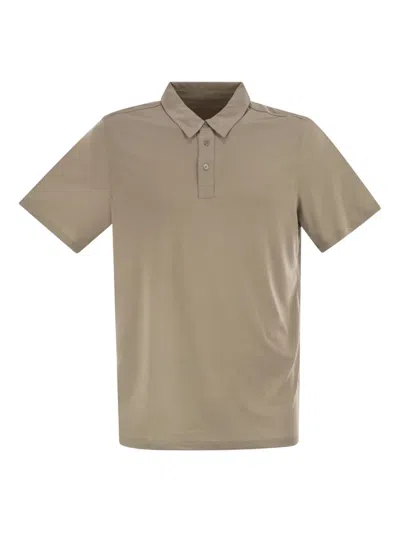 Majestic Cotton And Lyocell Polo Shirt In Neutral