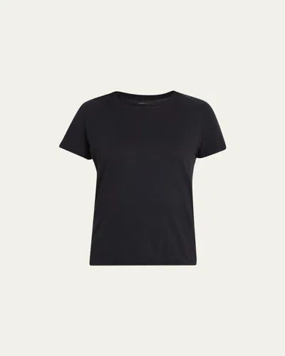 Majestic Silk Touch Crewneck Tee In Black