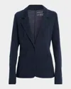 Majestic Single-button Double Faced Blazer In Blue