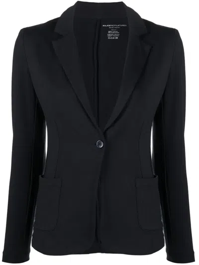 Majestic Single-breasted Fitted Blazer In Blau